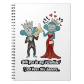 Funny Monkey Couple Valentine's Day ノートブック (正面)
