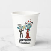 Funny Monkey Couple Valentine's Day 紙コップ (正面)