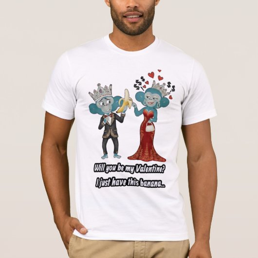 Funny monkey couple valentine's day T-Shirt Tシャツ (正面)