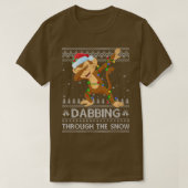 Funny Monkey Dabbing Through The Snow Ugly Monkey  Tシャツ (デザイン正面)