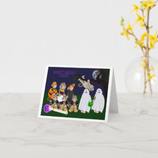 Funny Monkey Halloween Folded Greeting Card カード