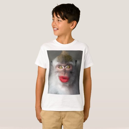 funny monkey lips  tシャツ (正面フル)