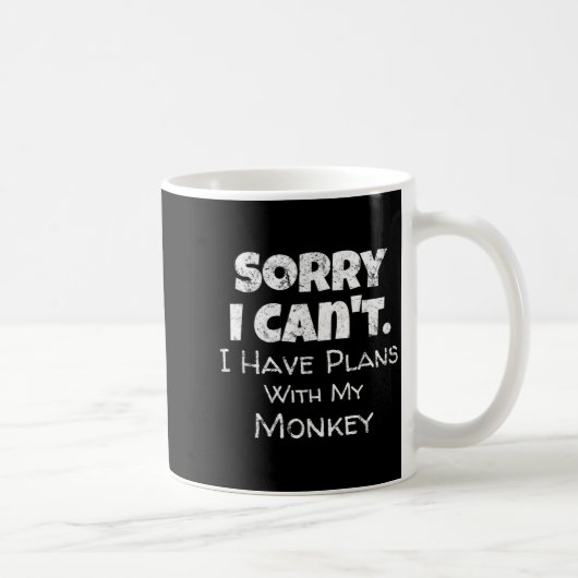 Funny Monkey Lover Quote Design - Plans With My Mo コーヒーマグカップ (右)