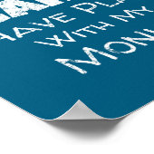 Funny Monkey Lover Quote Design - Plans With My Mo ポスター (角)