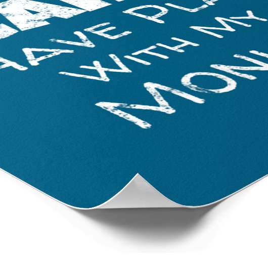 Funny Monkey Lover Quote Design - Plans With My Mo ポスター (角)