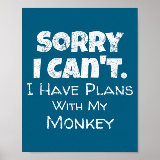 Funny Monkey Lover Quote Design - Plans With My Mo ポスター (正面)