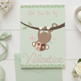 Funny Monkey Photo Valentine Card  シーズンカード