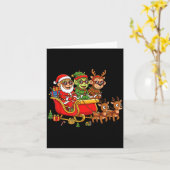 Funny Monkey Santa Reindeer Elf Christmas Womens M カード (黄色い花)