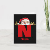 Funny Monogram Family Christmas Red Santa  カード (正面)
