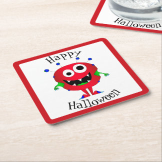 Funny, Monster, Halloween スクエアペーパーコースター