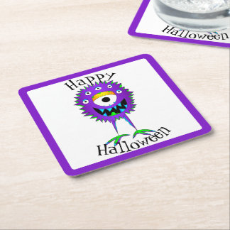 Funny, Monster, Halloween スクエアペーパーコースター