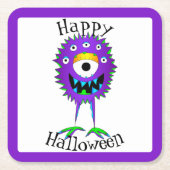 Funny, Monster, Halloween スクエアペーパーコースター (正面)