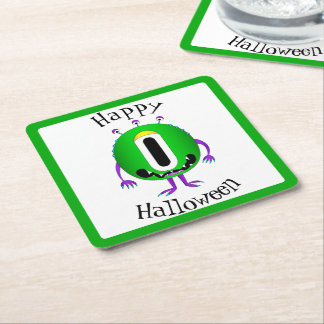 Funny, Monster, Halloween スクエアペーパーコースター