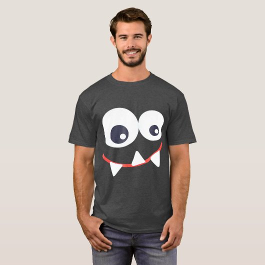 Funny Monster Halloween  Monster Face Tシャツ (正面フル)