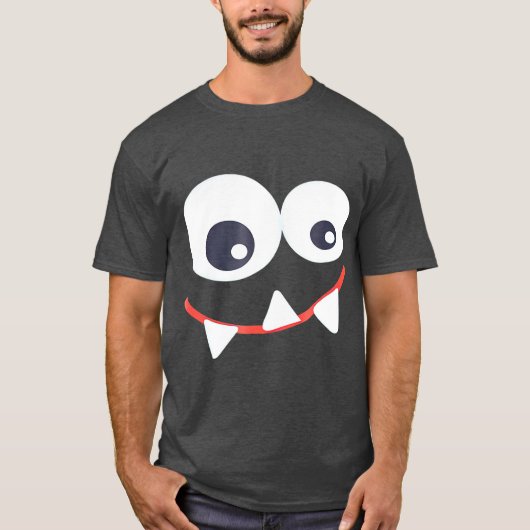 Funny Monster Halloween  Monster Face Tシャツ (正面)