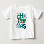 Funny Monster Letters Christmas Toddler Cute Holid ベビーTシャツ (正面)