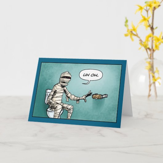 Funny Monster Mummy カード (黄色い花)