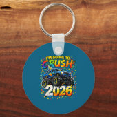 Funny Monster Truck New Years Kids Crush 2026 Part キーホルダー (正面)