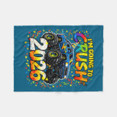 Funny Monster Truck New Years Kids Crush 2026 Part フリースブランケット (正面(横))