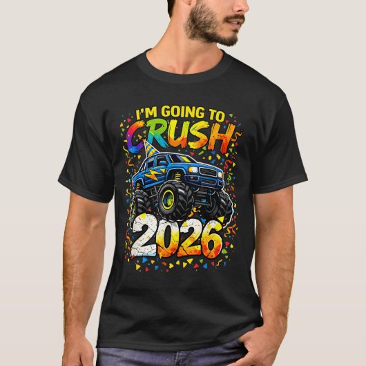 Funny Monster Truck New Years Kids Crush 2026 Part Tシャツ (正面)