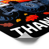 Funny Monster Truck Turkey Happy Thanksgiving For  ポスター (角)