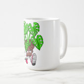 Funny Monstera Plant Cartoon コーヒーマグカップ (正面右)