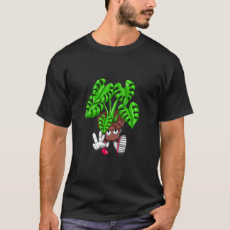 Funny Monstera Plant Cartoon Tシャツ