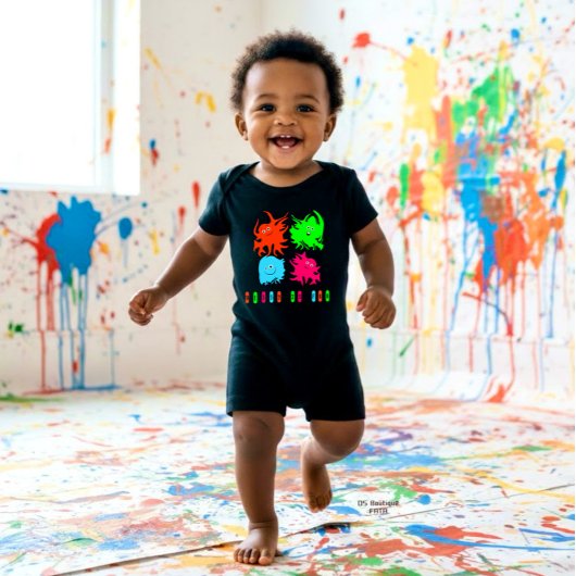 Funny monsters ベビーボディスーツ