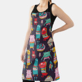 Funny monsters seamless pattern エプロン (インサイチュ)