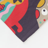 Funny monsters seamless pattern フリースブランケット (角)