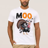 Funny Moo Turkey Thanksgiving Design Tシャツ (正面)