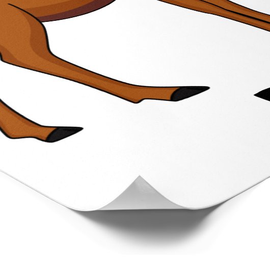 Funny moose cartoon illustration ポスター (角)