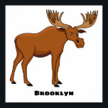 Funny moose cartoon illustration ポスター<br><div class="desc">This moose is not amused! Drawn in cartoon style.</div>