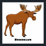 Funny moose cartoon illustration ポスター<br><div class="desc">This moose is not amused! Drawn in cartoon style.</div>