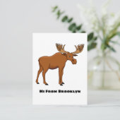 Funny moose cartoon illustration ポストカード (スタンド正面)