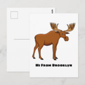 Funny moose cartoon illustration ポストカード (正面/裏面)