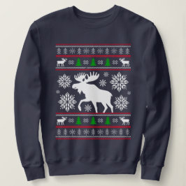 FUNNY MOOSE UGLY XMAS SWEATER CHRISTMAS スウェットシャツ