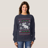 FUNNY MOOSE UGLY XMAS SWEATER CHRISTMAS スウェットシャツ (正面フル)