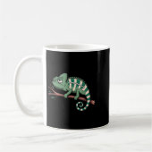 Funny Morning Person Coffee Lover Chameleon  コーヒーマグカップ (左)