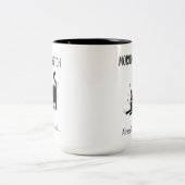 Funny Morning Stretch Almost Functional Cat Mug ツートーンマグカップ (中央)