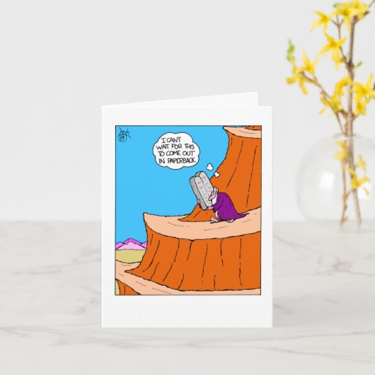 Funny Moses Ten Commandments Blank Greeting card カード (黄色い花)