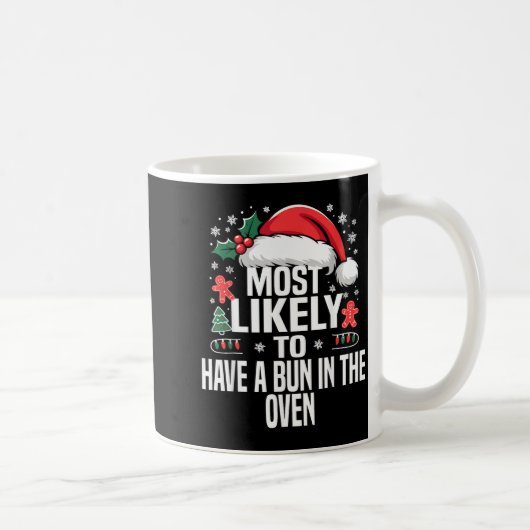 Funny Most Likely To Christmas Family Pajama Match コーヒーマグカップ (右)