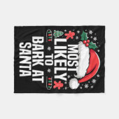 Funny Most Likely To Christmas Family Pajama Match フリースブランケット (正面(横))