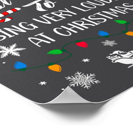 Funny Most Likely To Christmas Singing Long Sleeve ポスター (角)