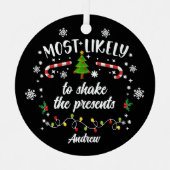 Funny Most Likely to Family Group メタルオーナメント (正面)