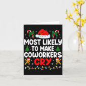 Funny Most Likely To Make Coworker Cry Matching Of カード (黄色い花)
