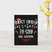 Funny Most Likely To Say Six Seven 67 Meme Christm カード (黄色い花)