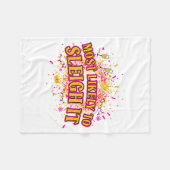 Funny Most Likely To Sleigh It Christmas Party Shi フリースブランケット (正面(横))