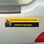 Funny Mostly Prayers Bumper Sticker - Monk Cat Car バンパーステッカー (車上)