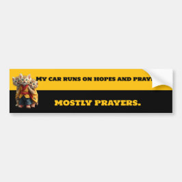 Funny Mostly Prayers Bumper Sticker - Monk Cat Car バンパーステッカー